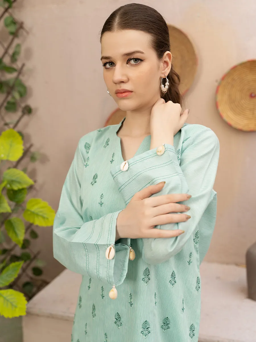 1pc Unstitched - Yarn Dyed Embroidered Shirt