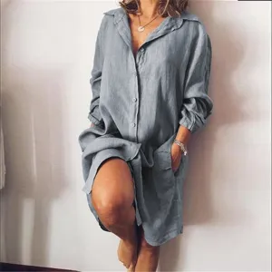 2020 ZANZEA frauen Bluse Casual Shirt Vestidos Mode-Taste Lange Hülse Shirts Weibliche Revers Arbeit Blusa Plus Größe Tunika s-5XL