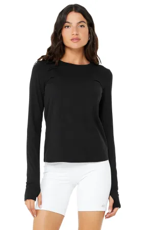 Alosoft Finesse Long Sleeve Top - Black