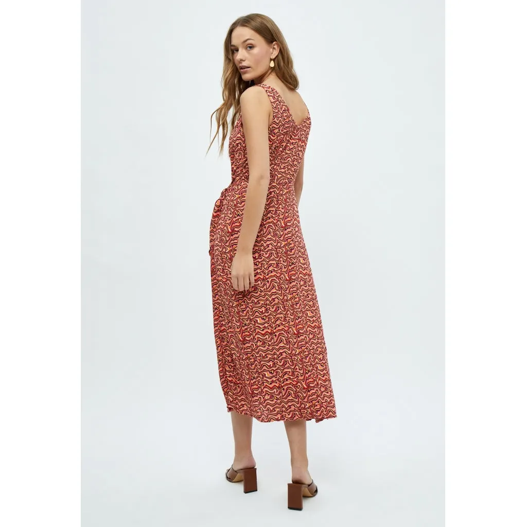 Bia Wrap Dress - Melon Peach Print