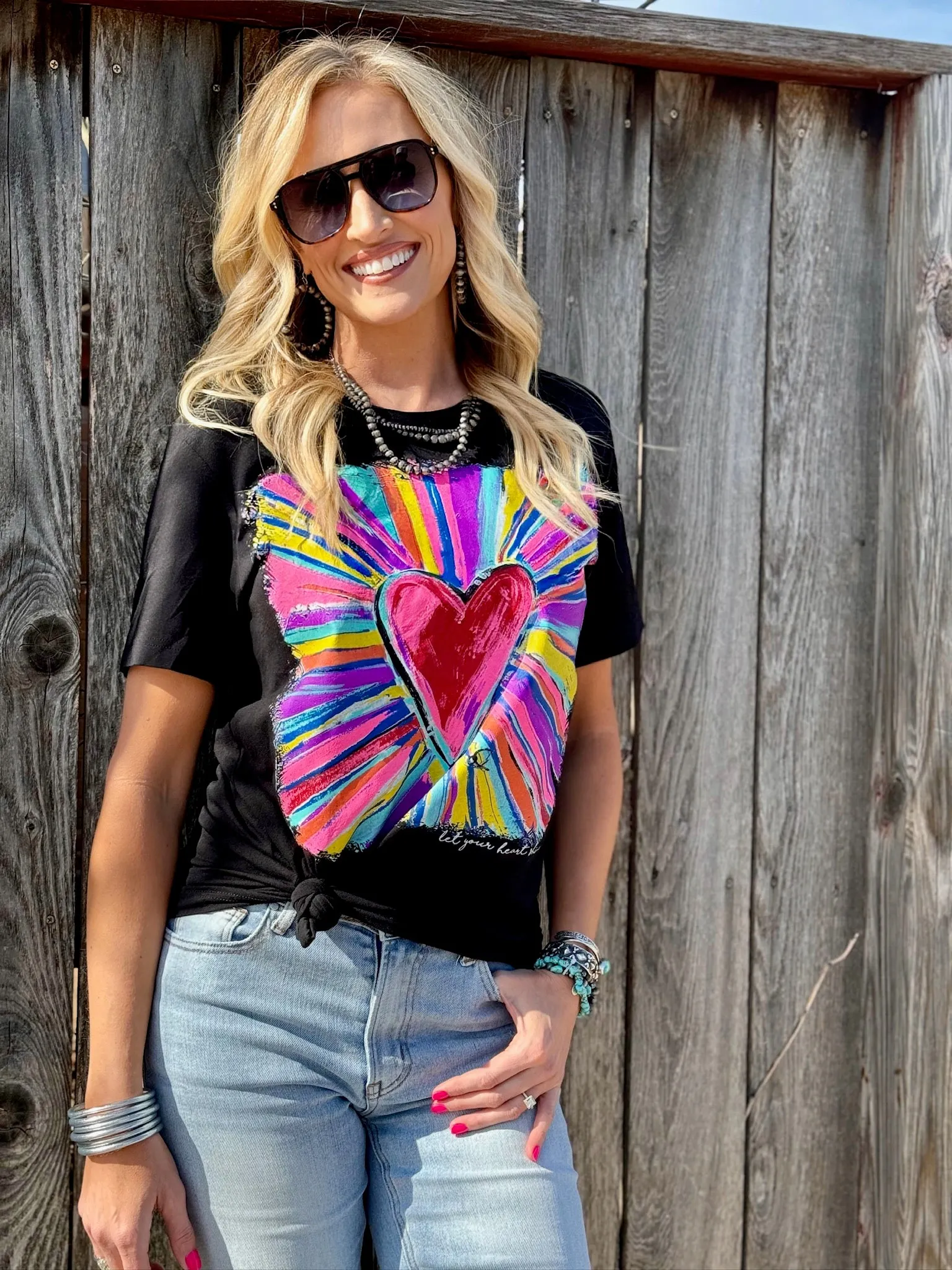 Callie's Let Your Heart Shine Graphic Tee by Texas True Threads