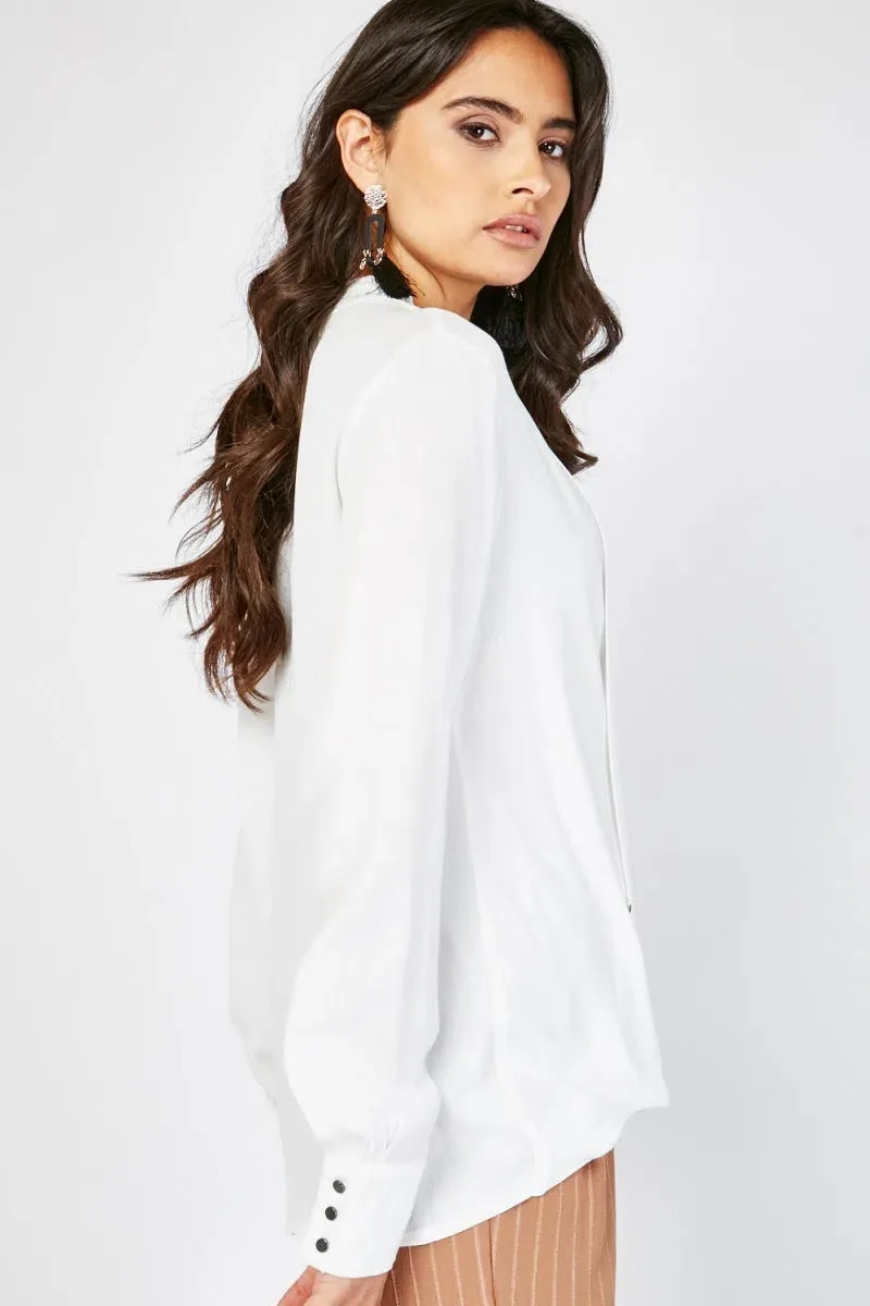 Crepe Wrap Front Blouse