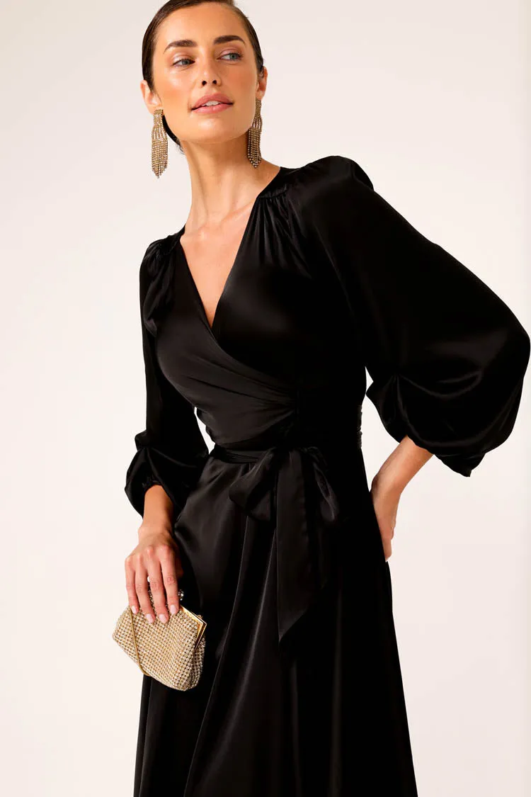 Dimmi Wrap Dress in Black