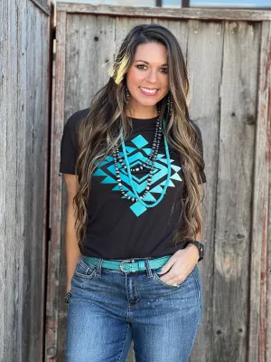 Fern Aztec Brown Graphic Tee by Texas True Threads