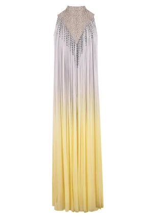 Fringed Chiffon Maxi Dress