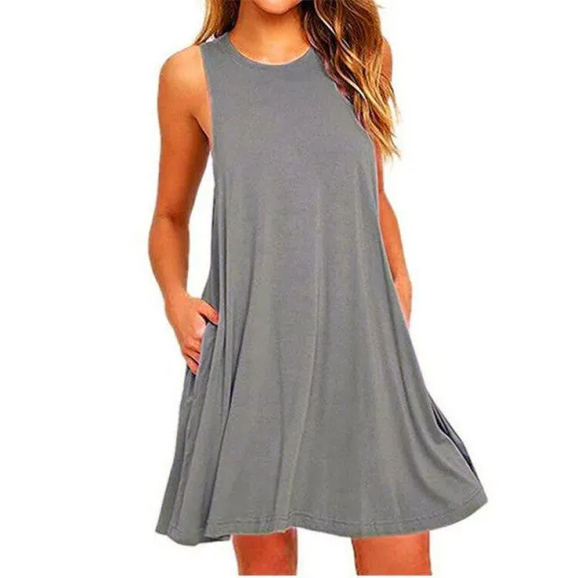 High Waist Slim Skater Casual Dress