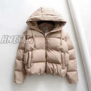 Hnewly Cotton Padded Jacket Winter Hooded Parkas Woman Warm Down Jacket Large Size Woman Coat Thicken Women Casual Women Puffer Jacket