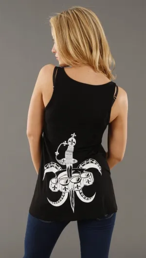 Lauren Moshi Fleur De Lies Swing Tank in Black