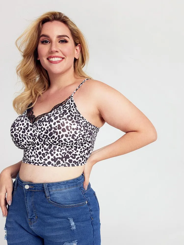 Leopard V-neck Camis Tops