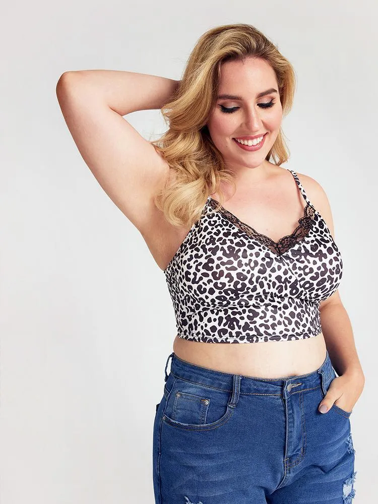 Leopard V-neck Camis Tops