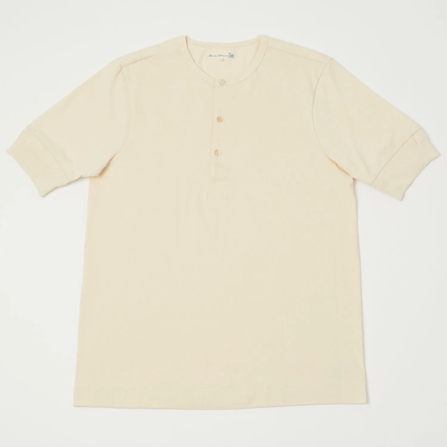 Merz b. Schwanen 207 Short Sleeve Henley - Nature