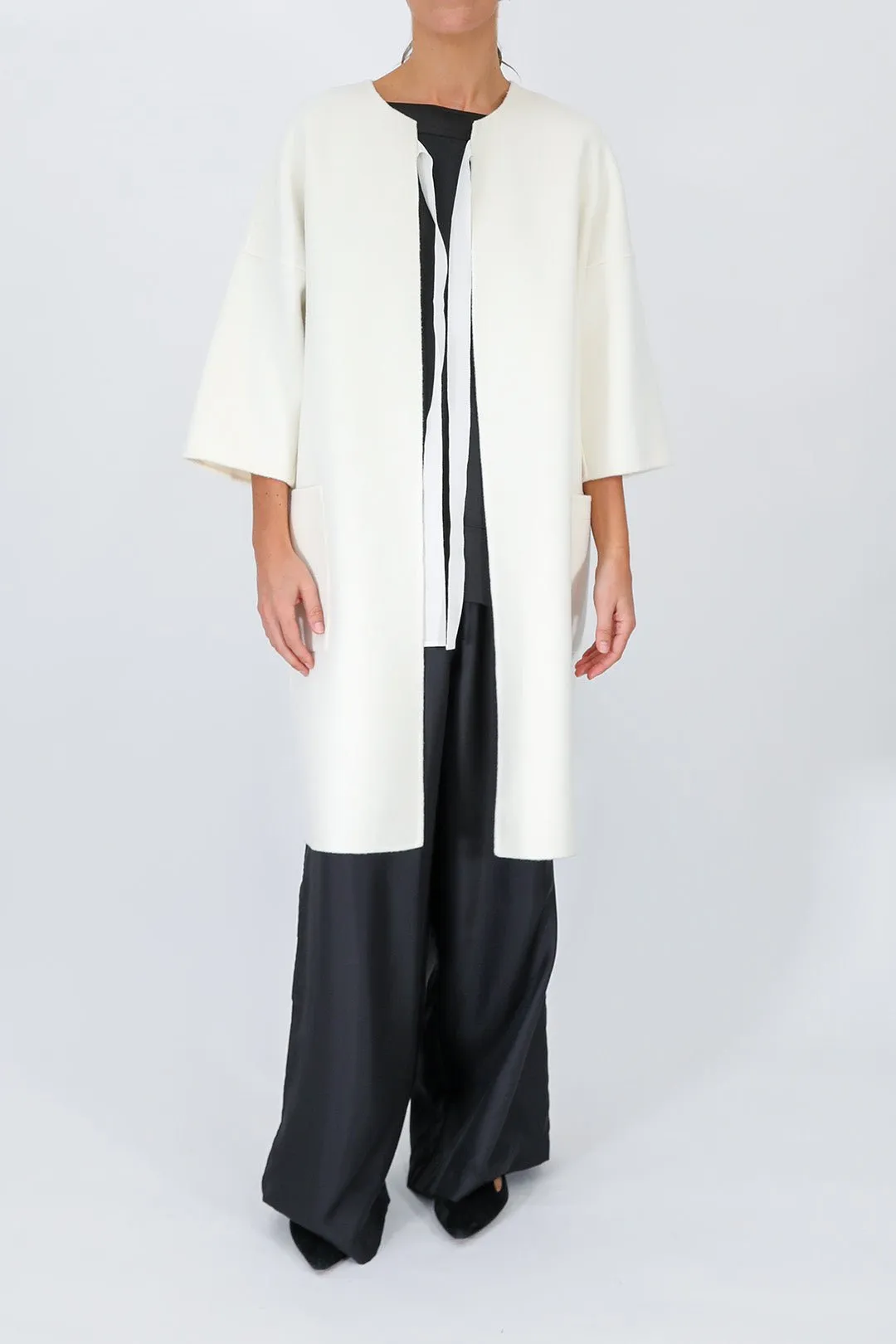 MONROE POCKET LONG COAT IN DOUBLE-FACE CASHMERE WOOL