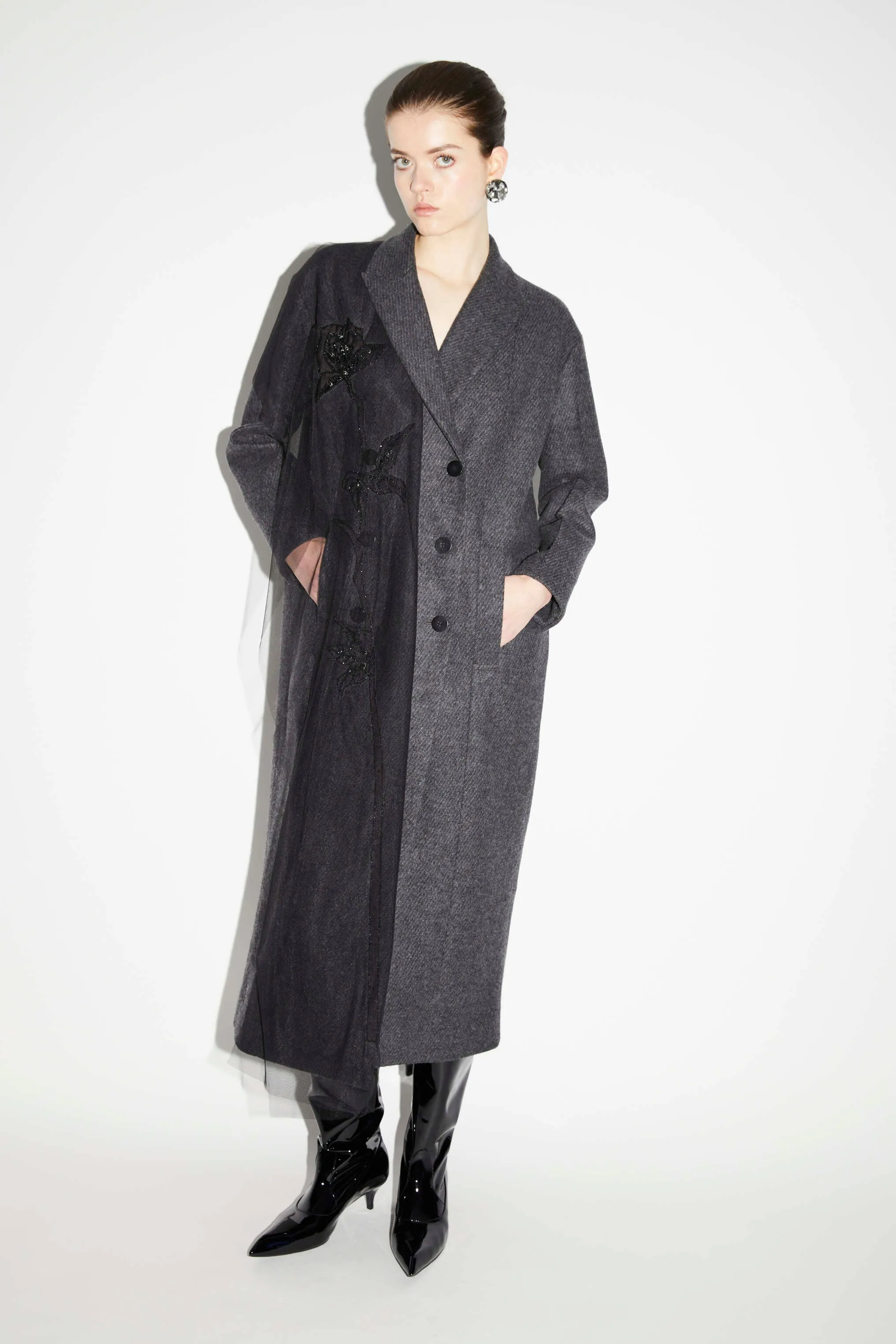 OLIVER COAT GREY WOOL AND CASHMERE