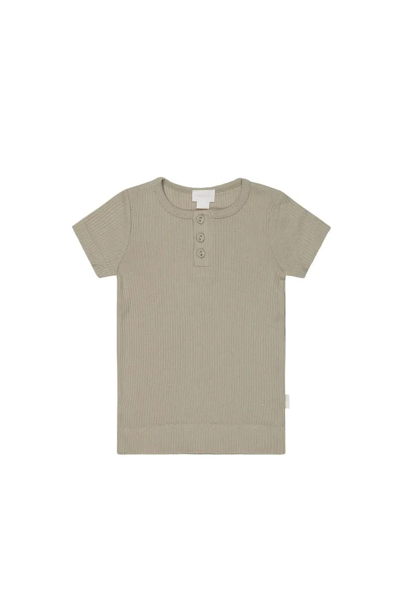 Organic Cotton Modal Henley Tee - Rye