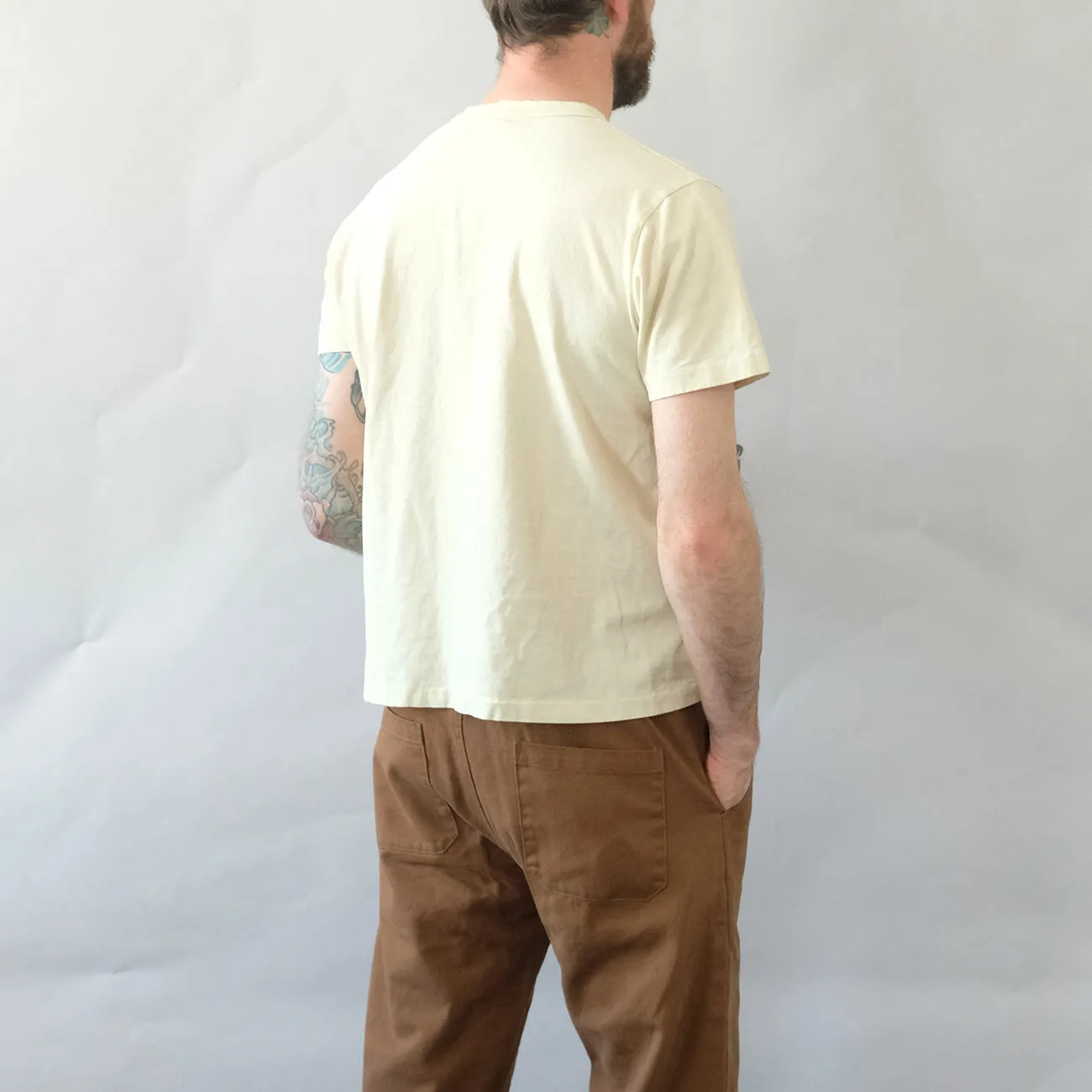 Pigment Dyed Henley Tee  - Oat Milk