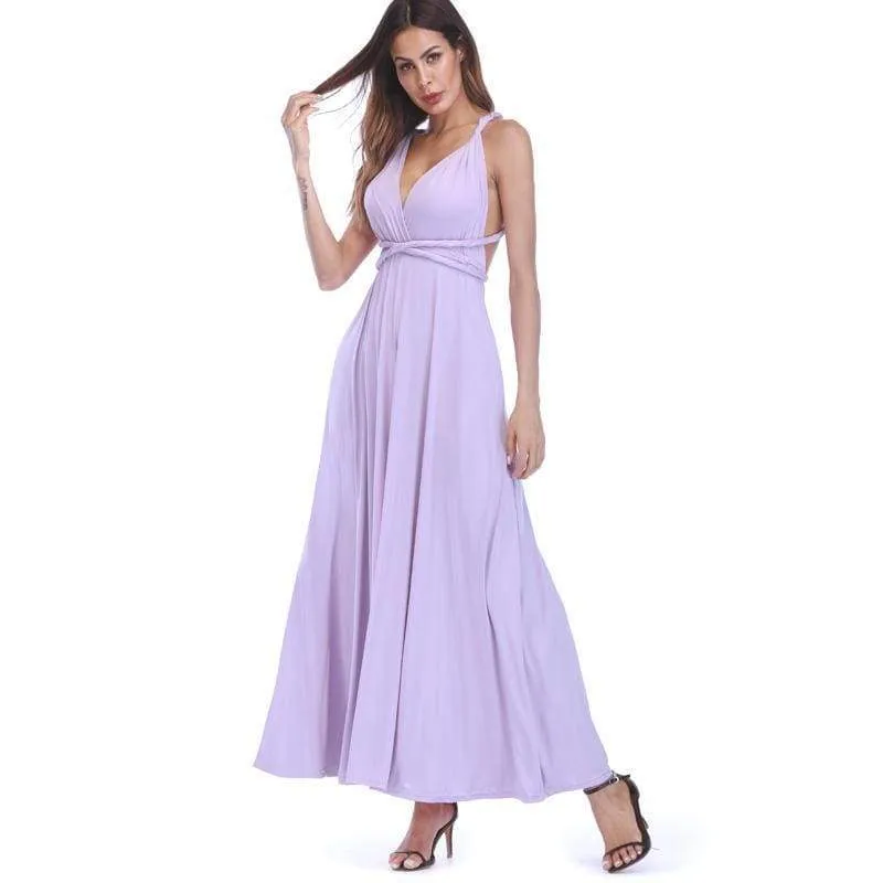 Plus Size - Infinity Convertible Wonder Dress,  20 Colors Summer Maxi Party Dresses Multiway Swing Dress  Wrap Dress (US 8 - 18 W)