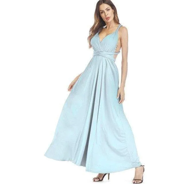 Plus Size - Infinity Convertible Wonder Dress,  20 Colors Summer Maxi Party Dresses Multiway Swing Dress  Wrap Dress (US 8 - 18 W)