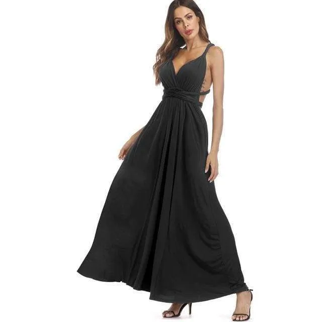 Plus Size - Infinity Convertible Wonder Dress,  20 Colors Summer Maxi Party Dresses Multiway Swing Dress  Wrap Dress (US 8 - 18 W)