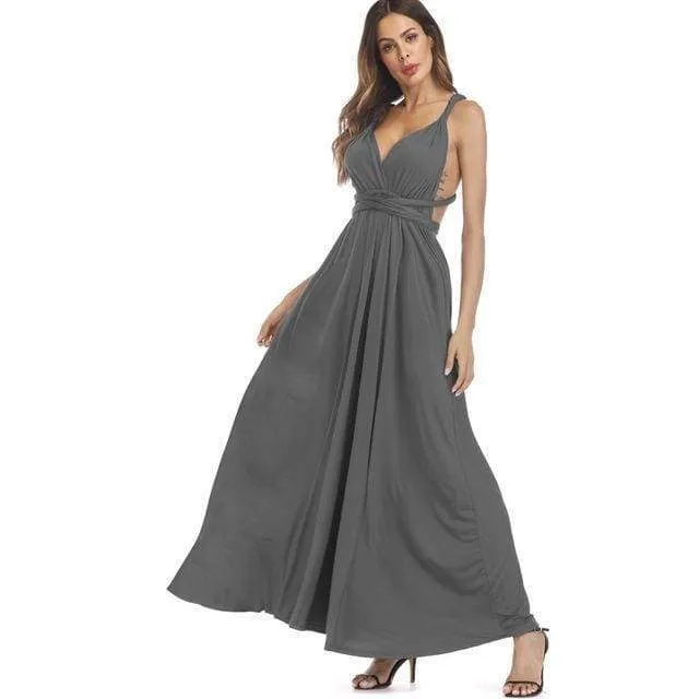 Plus Size - Infinity Convertible Wonder Dress,  20 Colors Summer Maxi Party Dresses Multiway Swing Dress  Wrap Dress (US 8 - 18 W)