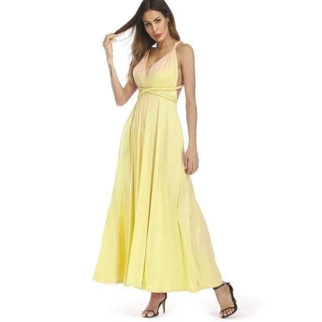 Plus Size - Infinity Convertible Wonder Dress,  20 Colors Summer Maxi Party Dresses Multiway Swing Dress  Wrap Dress (US 8 - 18 W)