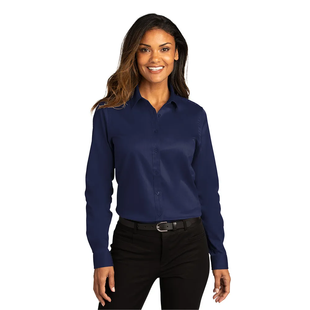 Port Authority® Women's Long Sleeve SuperPro React ™ Twill Shirt - True Navy