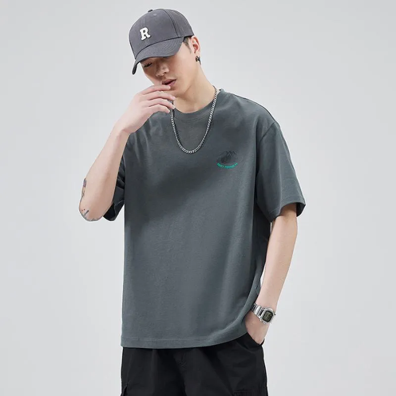 Round Neck Simplicity Pure Cotton Versatile Short Sleeve Tee