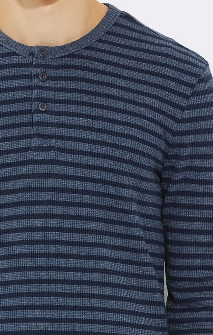 STRIPED LONG SLEEVE HENLEY