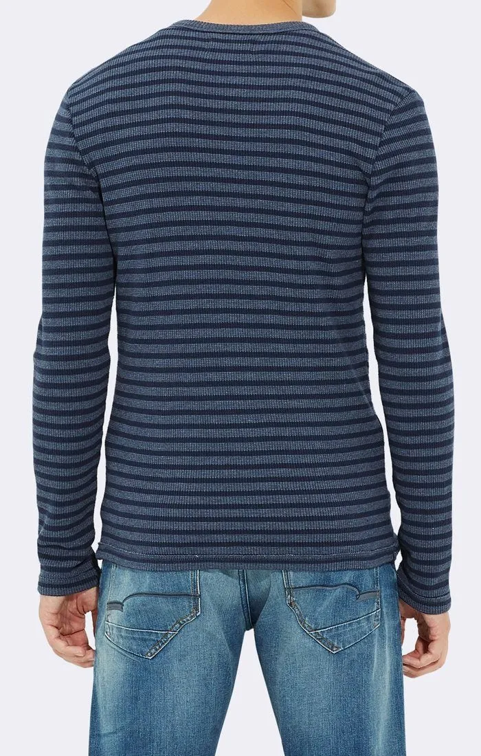 STRIPED LONG SLEEVE HENLEY