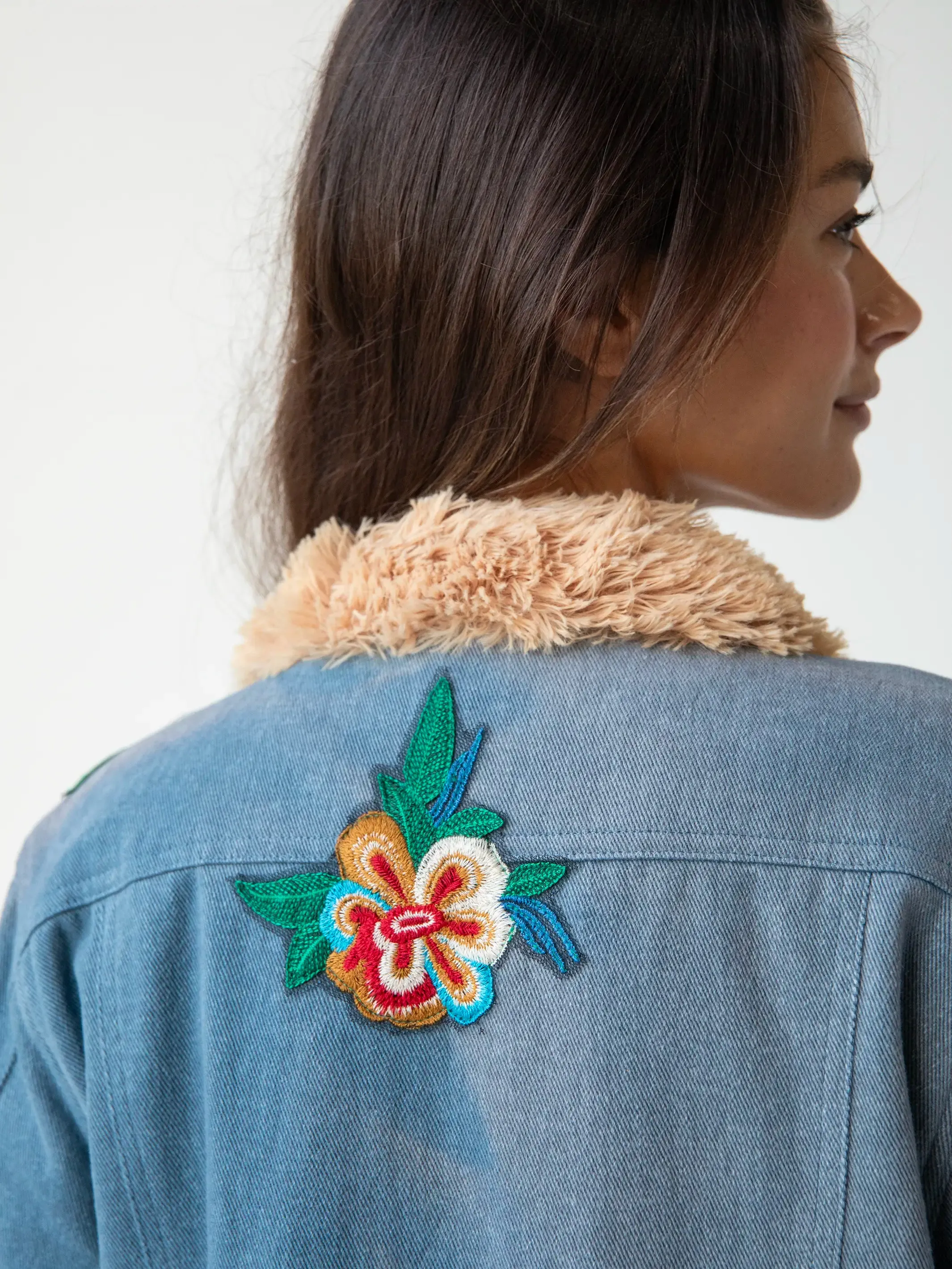 Tara Embellished Jacket - Denim