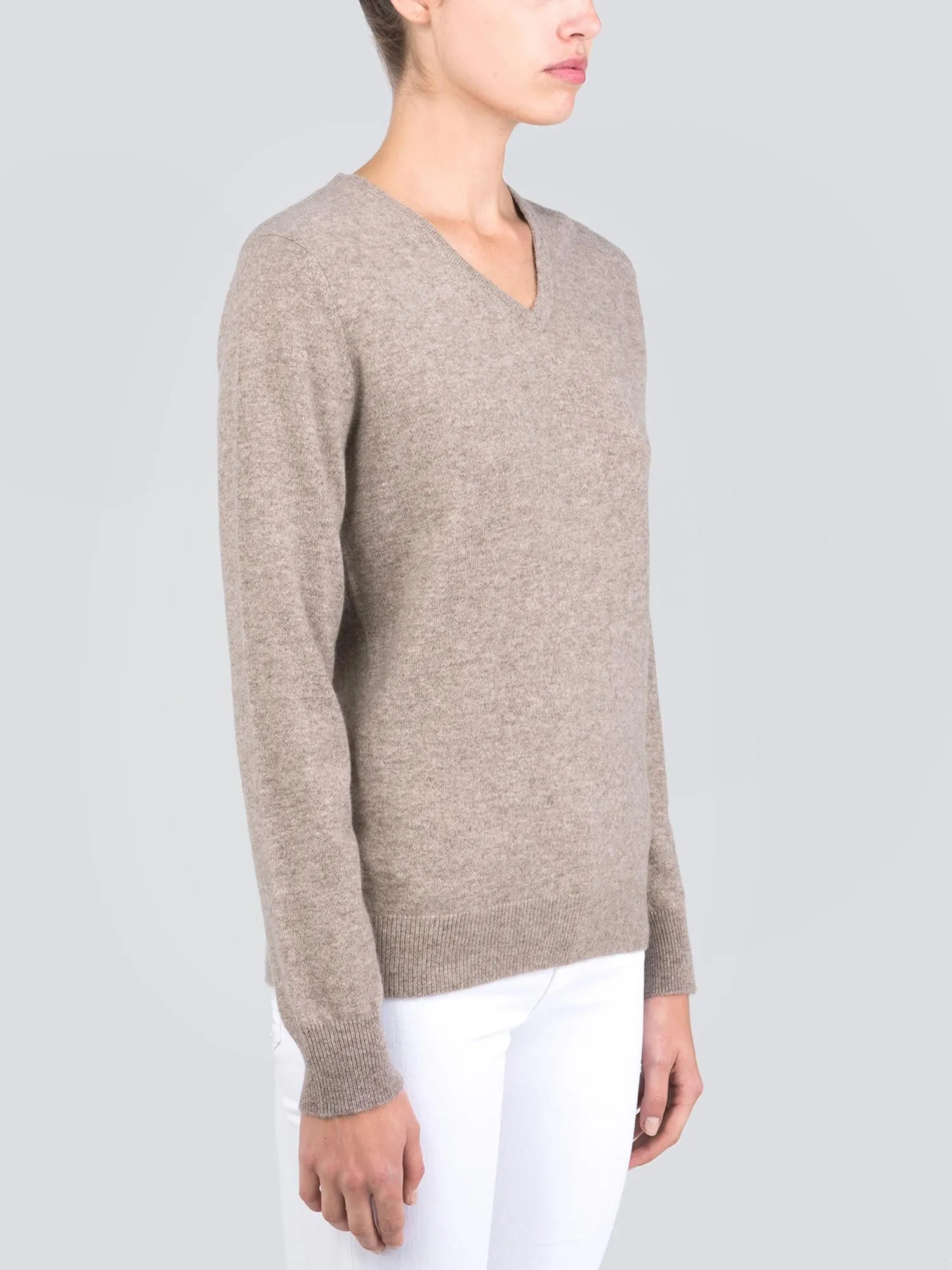 V Neck Sweater_Beige