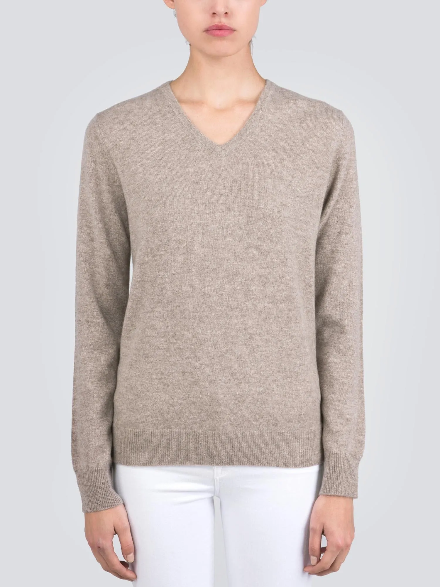 V Neck Sweater_Beige