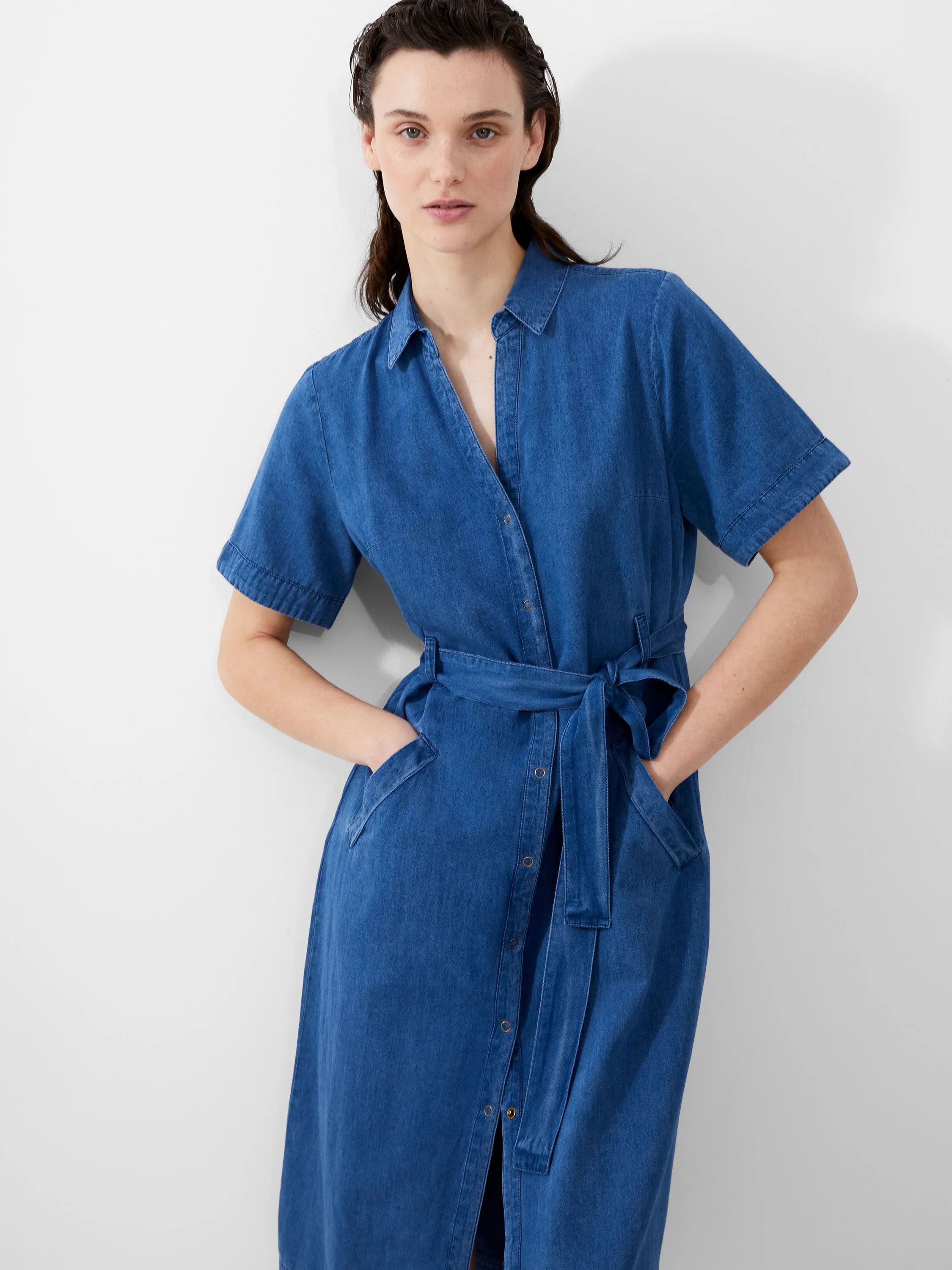 Zaves Chambray Denim Dress